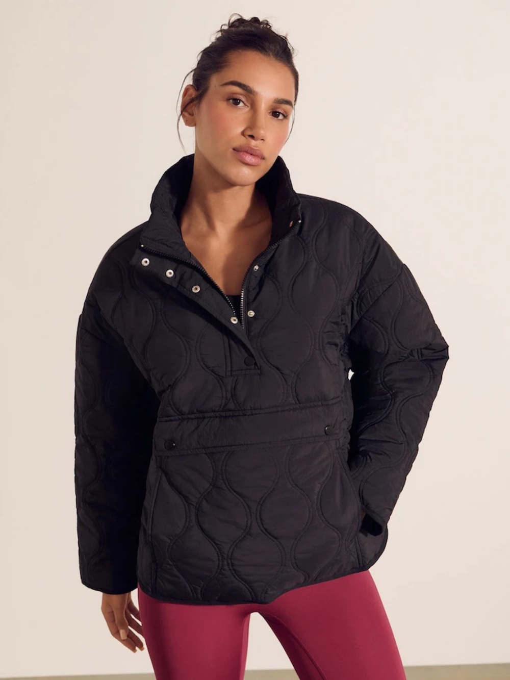 Source Unknown Black Quilted Pullover Puffer Jacket